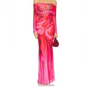 Elegant Floral Off-Shoulder Dress